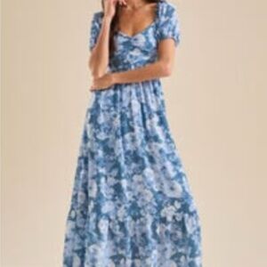 Altar'd State Blue Floral Maxi Dress